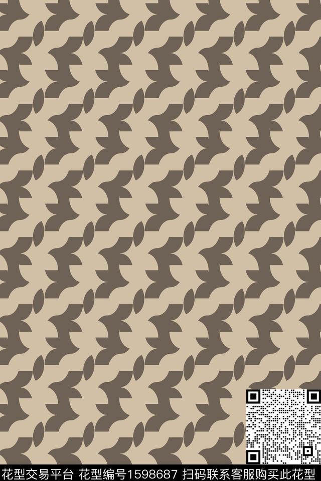 几何连续传统印花华亿平台下载（图片编号: 1598687） - 瓦栏（Walan）