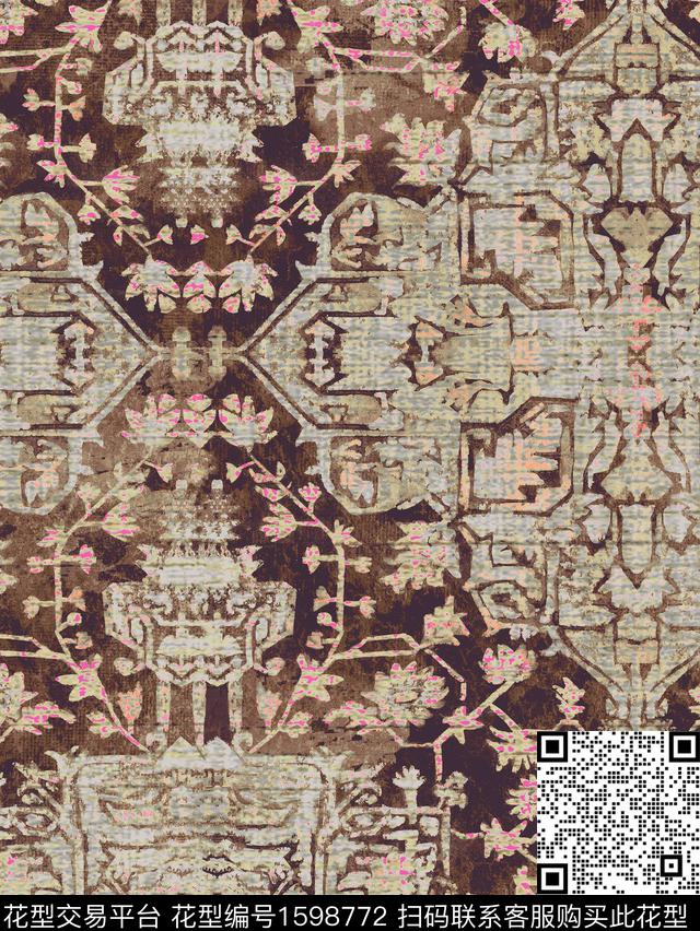 中东民族风肌理数码印花华亿平台下载（图片编号: 1598772） - 瓦栏（Walan）
