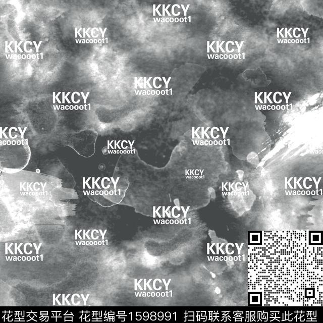 晕染肌理抽象字母数码印花华亿平台下载（图片编号: 1598991） - 瓦栏（Walan）