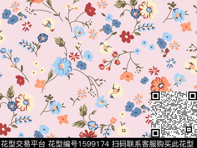 花卉小碎花flower数码印花华亿平台下载（图片编号: 1599174） - 瓦栏（Walan）