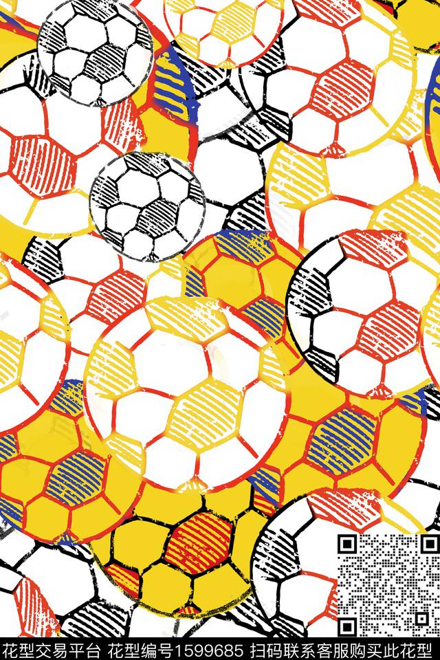 运动足球趣味数码印花华亿平台下载（图片编号: 1599685） - 瓦栏（Walan）