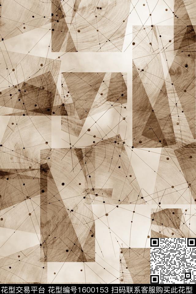 几何线条波点数码印花华亿平台下载（图片编号: 1600153） - 瓦栏（Walan）