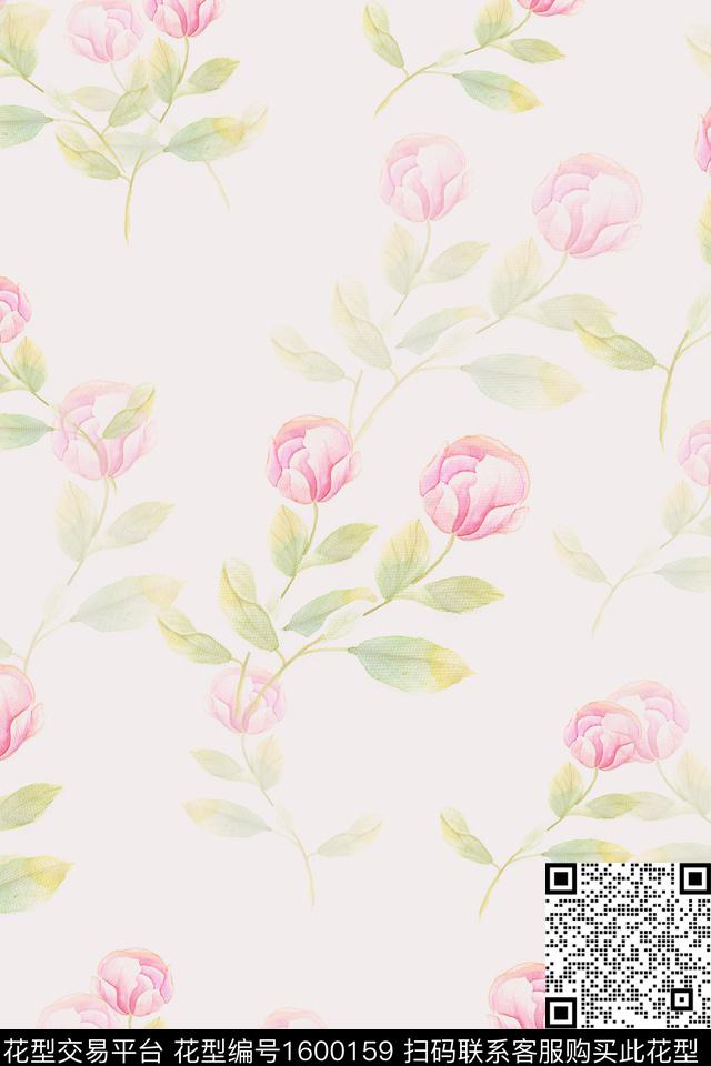 水彩花卉花卉春夏华亿平台数码印花华亿平台下载（图片编号: 1600159） - 瓦栏（Walan）