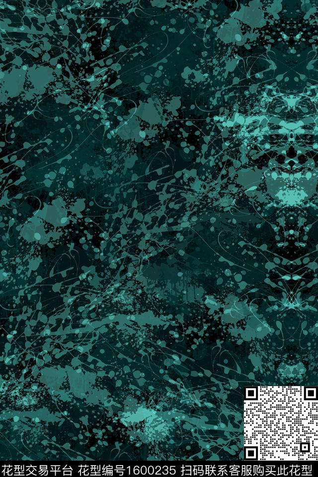 抽象肌理泼墨数码印花华亿平台下载（图片编号: 1600235） - 瓦栏（Walan）
