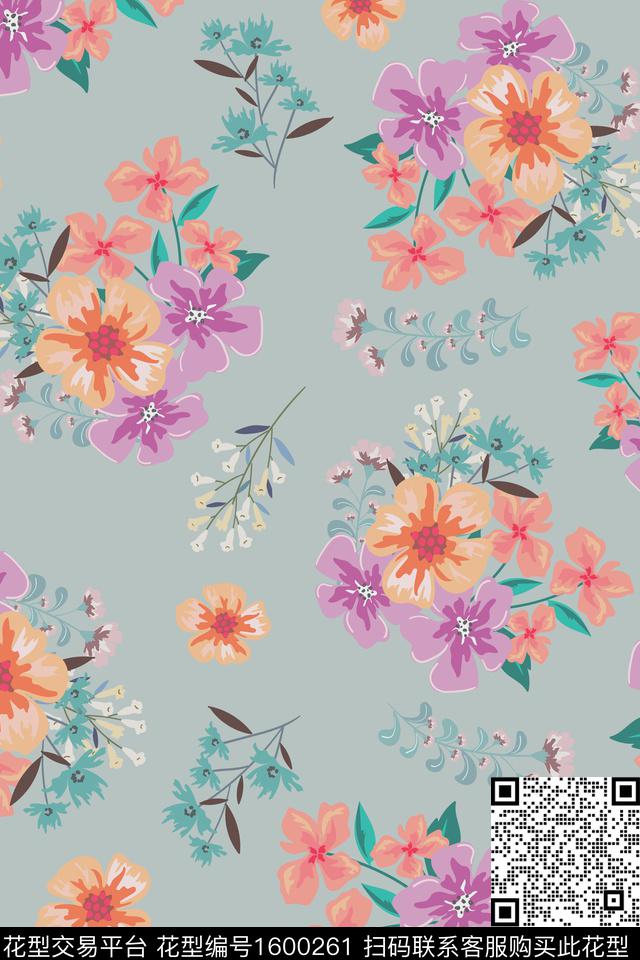 平面花卉热带华亿平台花卉数码印花华亿平台下载（图片编号: 1600261） - 瓦栏（Walan）