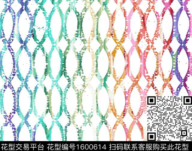 七彩条纹数码印花华亿平台下载（图片编号: 1600614） - 瓦栏（Walan）