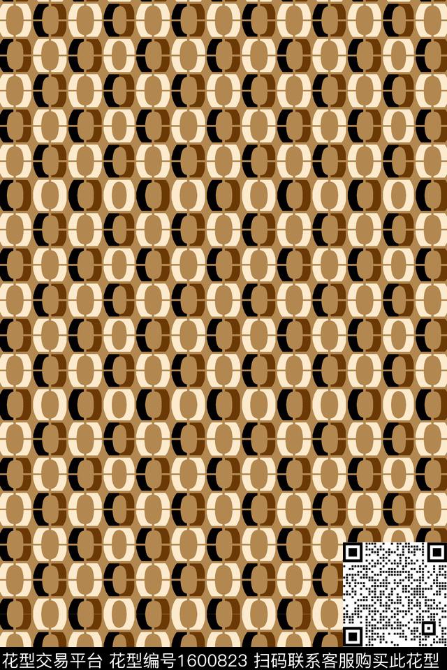 格子几何咖色传统印花华亿平台下载（图片编号: 1600823） - 瓦栏（Walan）