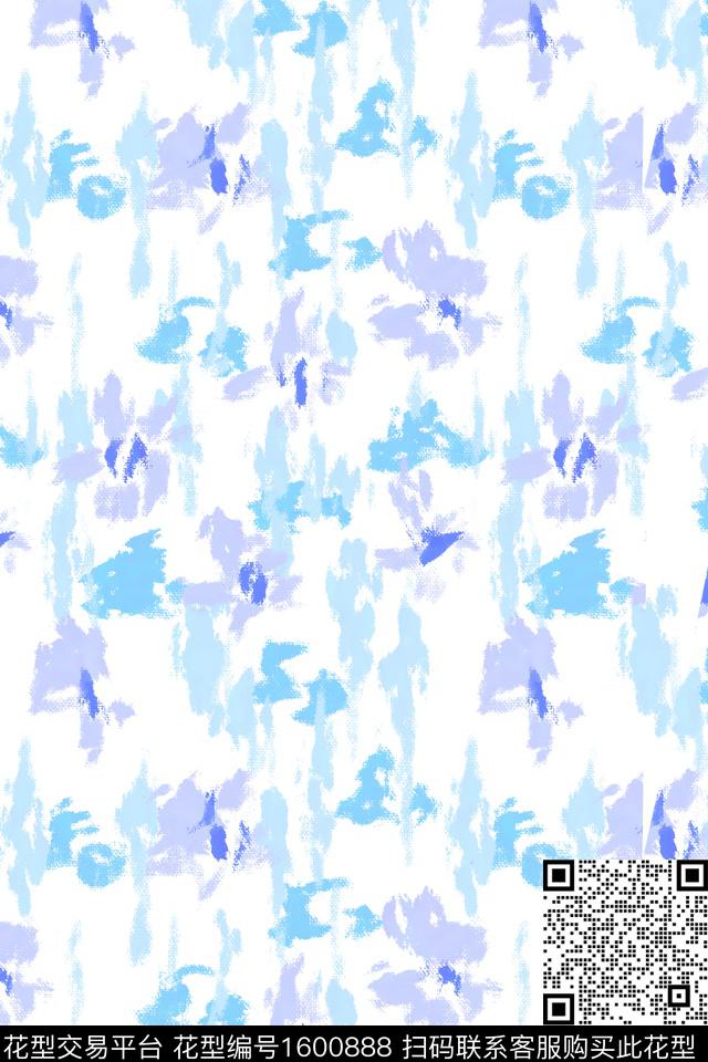 清爽底花卉肌理笔触数码印花华亿平台下载（图片编号: 1600888） - 瓦栏（Walan）