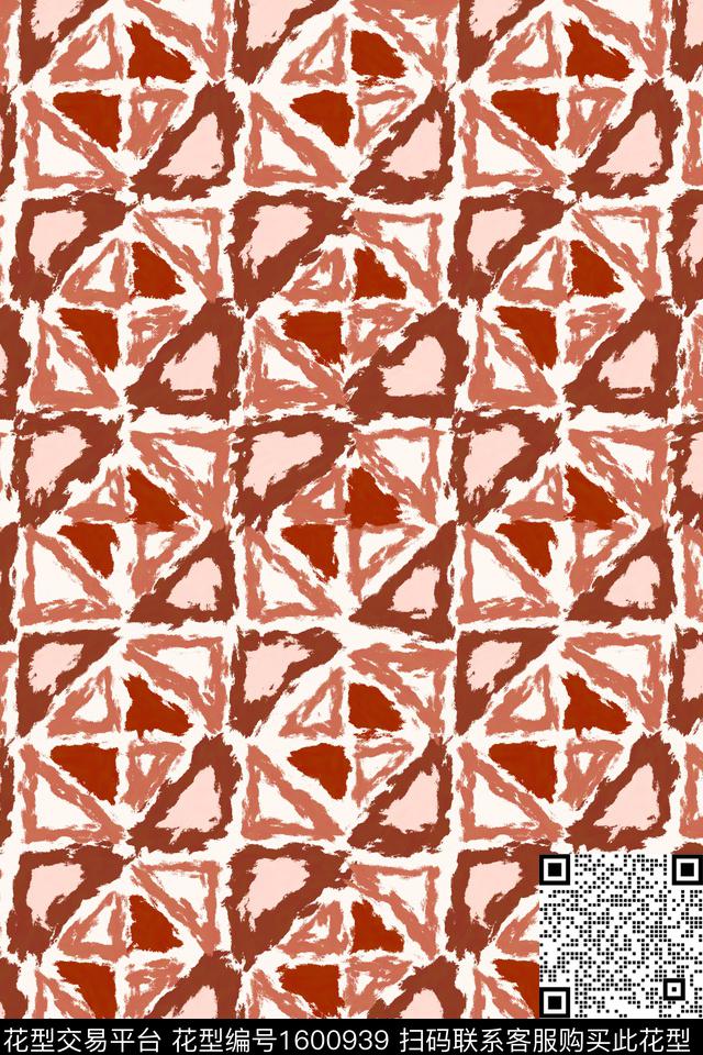 肌理笔触几何数码印花华亿平台下载（图片编号: 1600939） - 瓦栏（Walan）