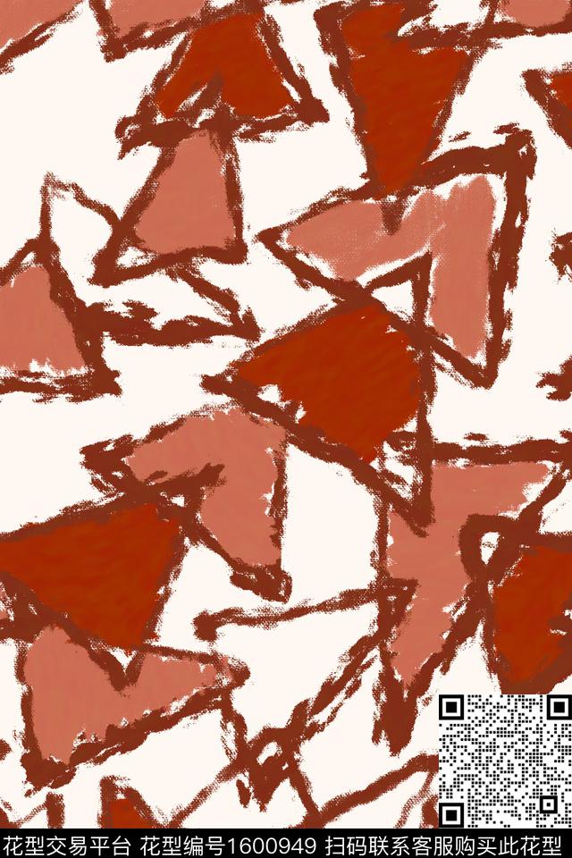 笔触几何复古数码印花华亿平台下载（图片编号: 1600949） - 瓦栏（Walan）