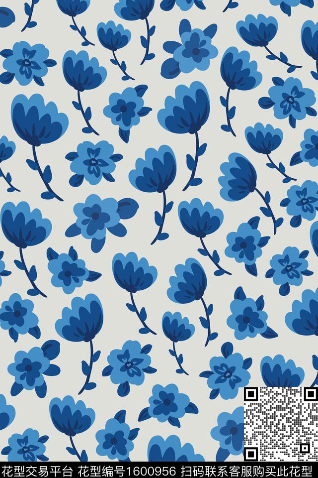 花卉小碎花数码印花华亿平台下载（图片编号: 1600956） - 瓦栏（Walan）