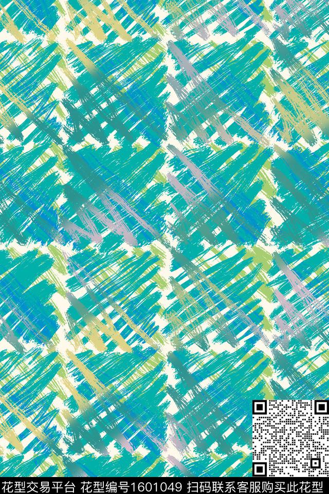 肌理笔触格子数码印花华亿平台下载（图片编号: 1601049） - 瓦栏（Walan）