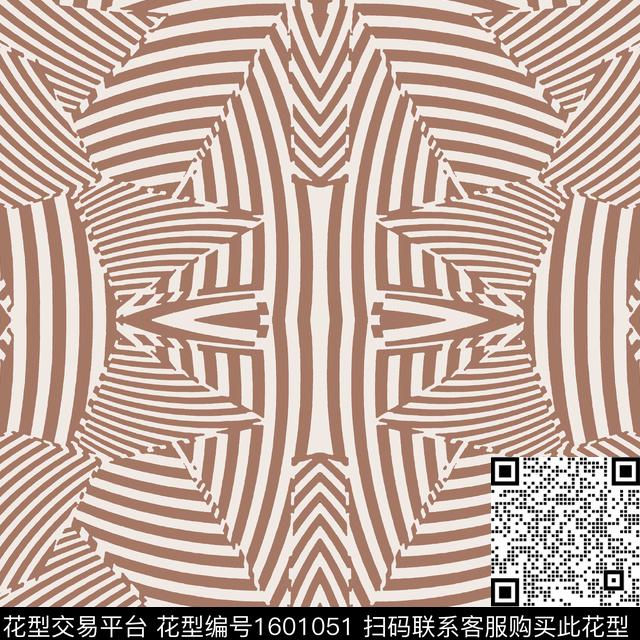 大牌男装条纹对称花传统印花华亿平台下载（图片编号: 1601051） - 瓦栏（Walan）