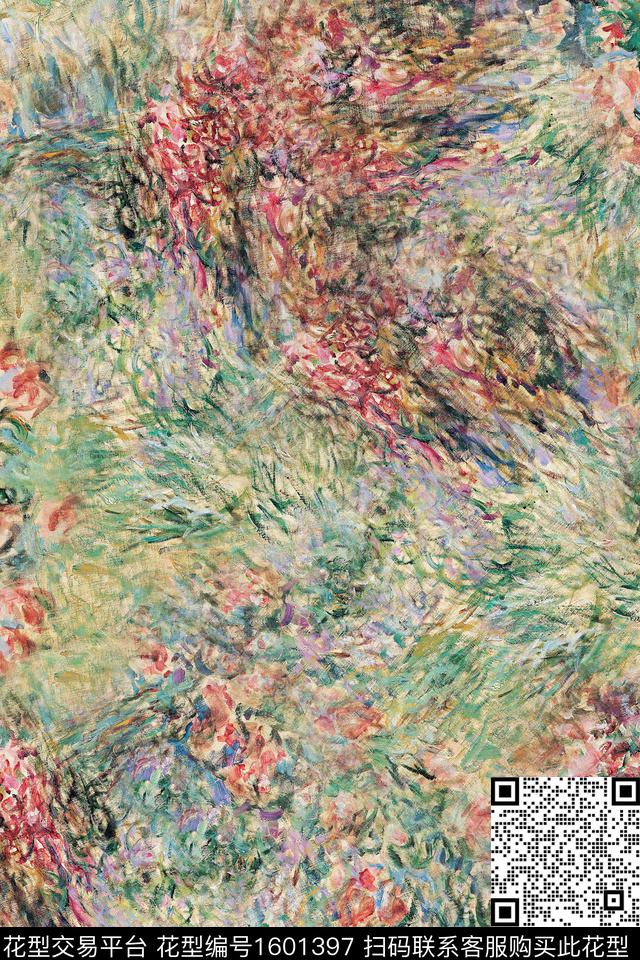 抽象肌理油画华亿平台数码印花华亿平台下载（图片编号: 1601397） - 瓦栏（Walan）