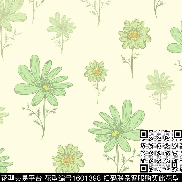 植物小清新清爽底花卉传统印花华亿平台下载（图片编号: 1601398） - 瓦栏（Walan）