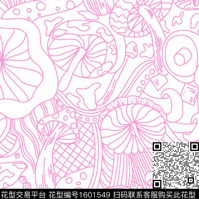 简约趣味线条传统印花华亿平台下载（图片编号: 1601549） - 瓦栏（Walan）