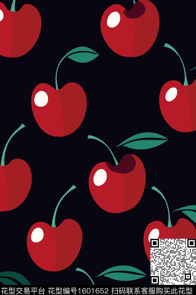 樱桃水果趣味传统印花华亿平台下载（图片编号: 1601652） - 瓦栏（Walan）