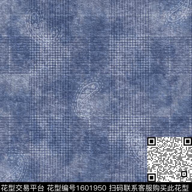 格子晕染肌理佩斯利数码印花华亿平台下载（图片编号: 1601950） - 瓦栏（Walan）