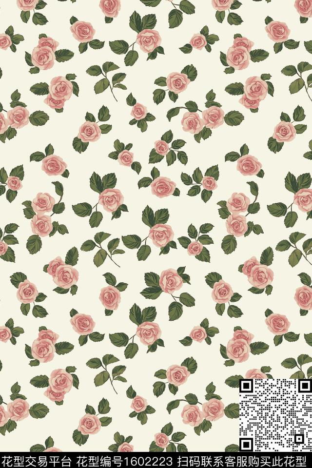 花卉小碎花清爽底花卉数码印花华亿平台下载（图片编号: 1602223） - 瓦栏（Walan）