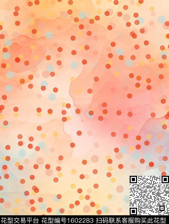 水彩底纹波点底纹数码印花华亿平台下载（图片编号: 1602283） - 瓦栏（Walan）