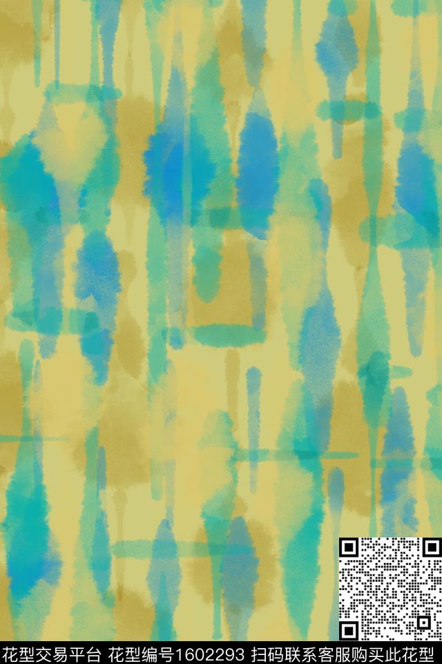晕染肌理水彩复古数码印花华亿平台下载（图片编号: 1602293） - 瓦栏（Walan）
