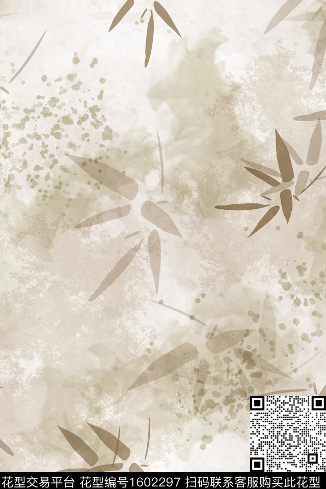 竹子旗袍中国风数码印花华亿平台下载（图片编号: 1602297） - 瓦栏（Walan）