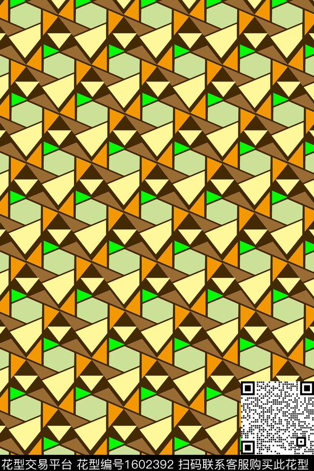 几何拼色三角形传统印花华亿平台下载（图片编号: 1602392） - 瓦栏（Walan）