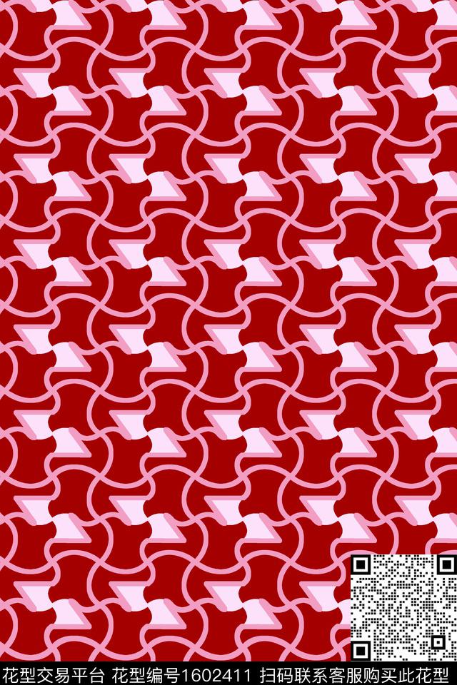 格子几何条纹传统印花华亿平台下载（图片编号: 1602411） - 瓦栏（Walan）