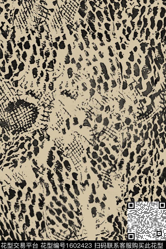 动物纹抽象数码印花华亿平台下载（图片编号: 1602423） - 瓦栏（Walan）