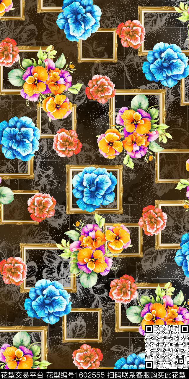 中老年花卉画框数码印花华亿平台下载（图片编号: 1602555） - 瓦栏（Walan）