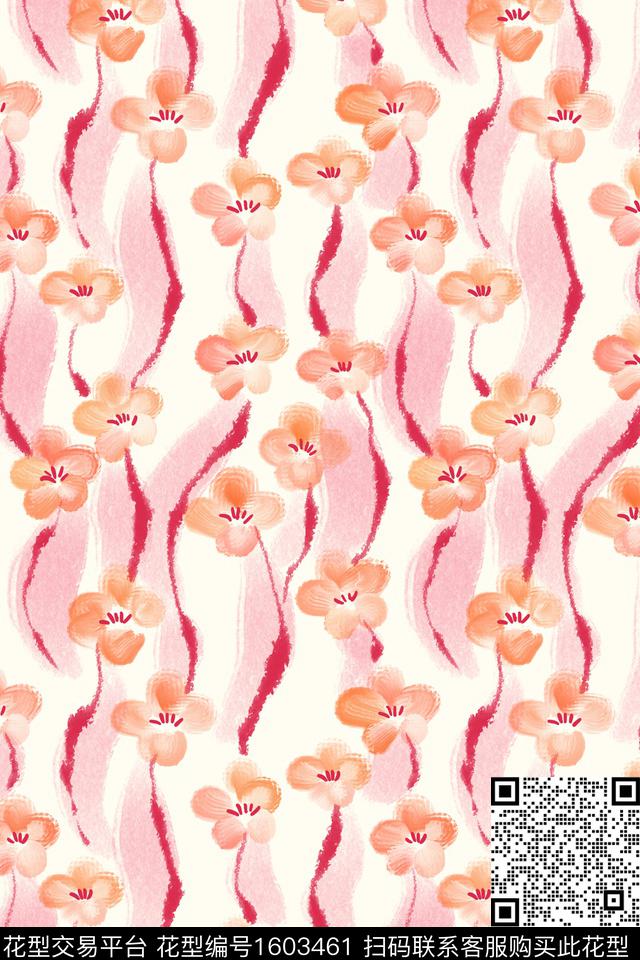 小清新清爽底花卉小碎花数码印花华亿平台下载（图片编号: 1603461） - 瓦栏（Walan）