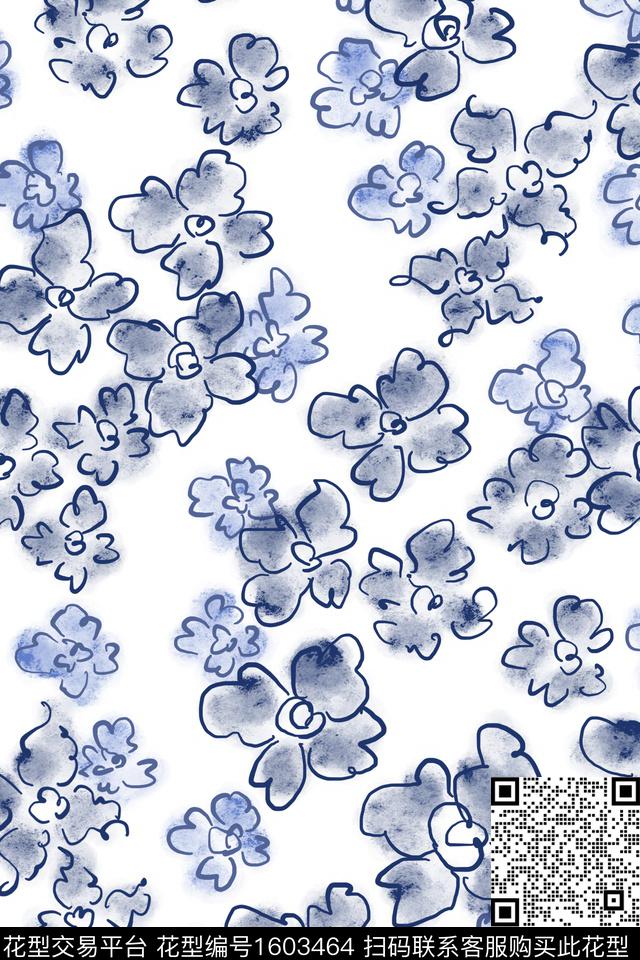 清爽底花卉花卉小碎花数码印花华亿平台下载（图片编号: 1603464） - 瓦栏（Walan）