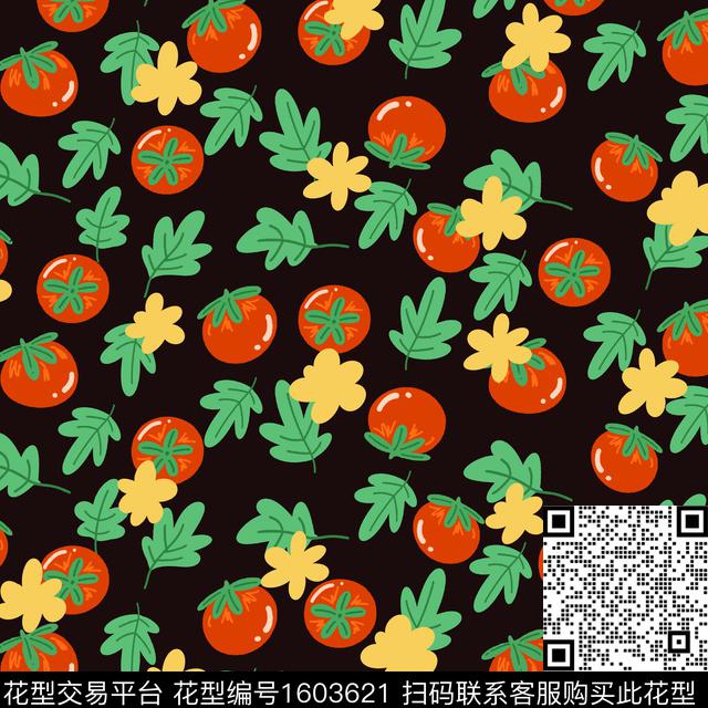 趣味蔬菜西红柿传统印花华亿平台下载（图片编号: 1603621） - 瓦栏（Walan）