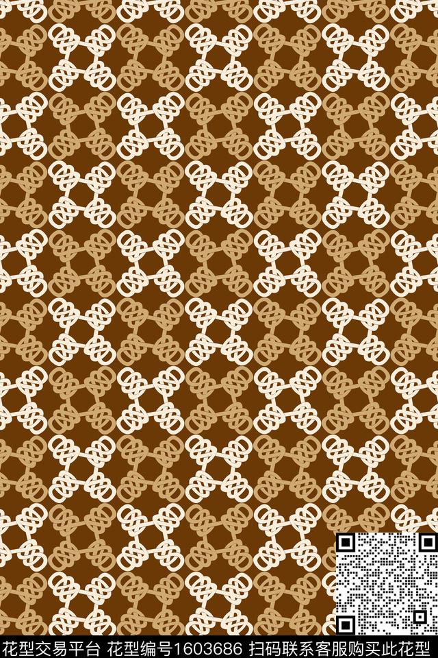 打结几何条纹传统印花华亿平台下载（图片编号: 1603686） - 瓦栏（Walan）