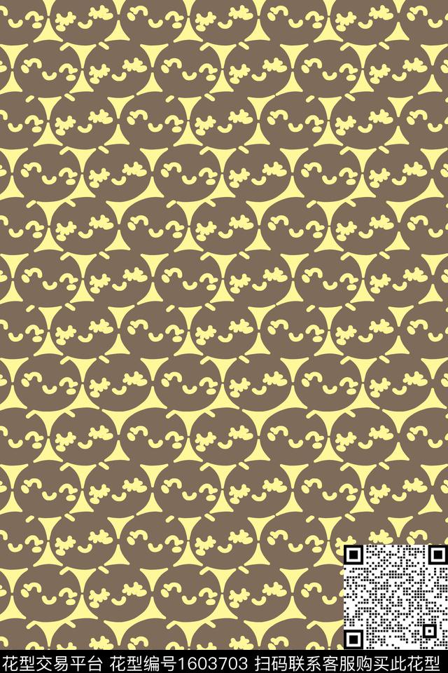 趣味几何笑脸传统印花华亿平台下载（图片编号: 1603703） - 瓦栏（Walan）