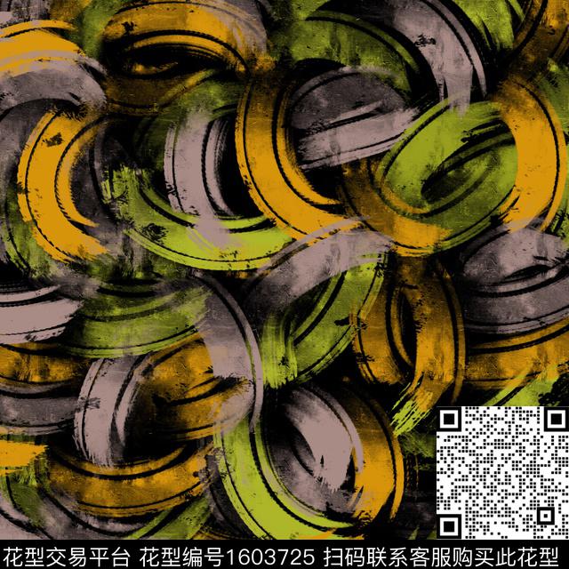 抽象笔触数码印花华亿平台下载（图片编号: 1603725） - 瓦栏（Walan）