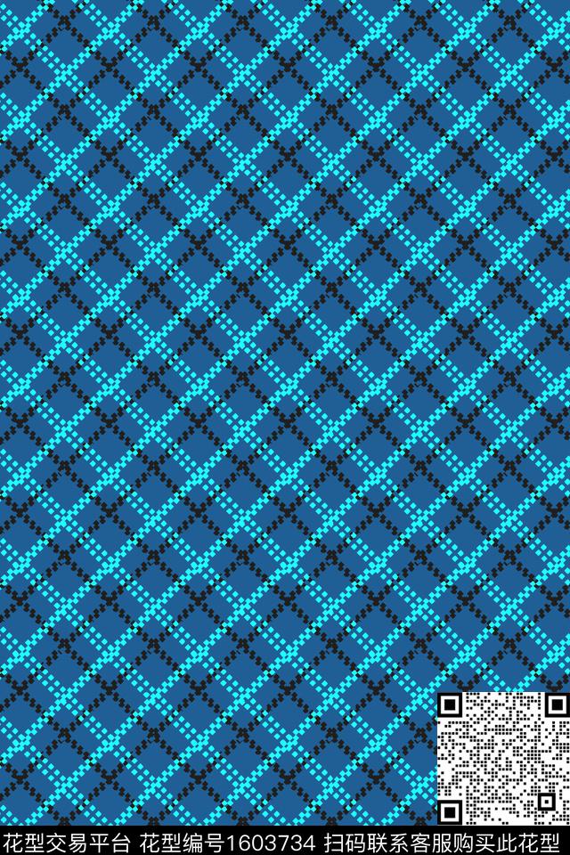 几何格子衬衫传统印花华亿平台下载（图片编号: 1603734） - 瓦栏（Walan）