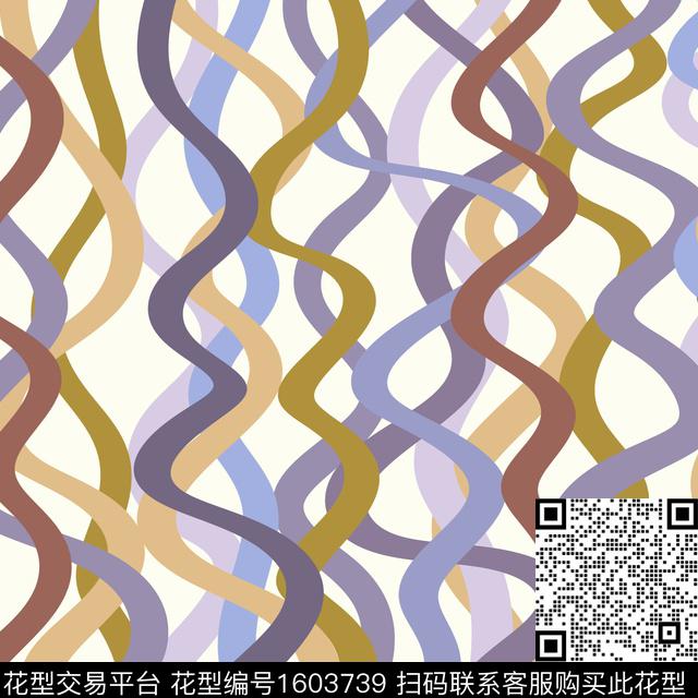 定位抽象条纹传统印花华亿平台下载（图片编号: 1603739） - 瓦栏（Walan）