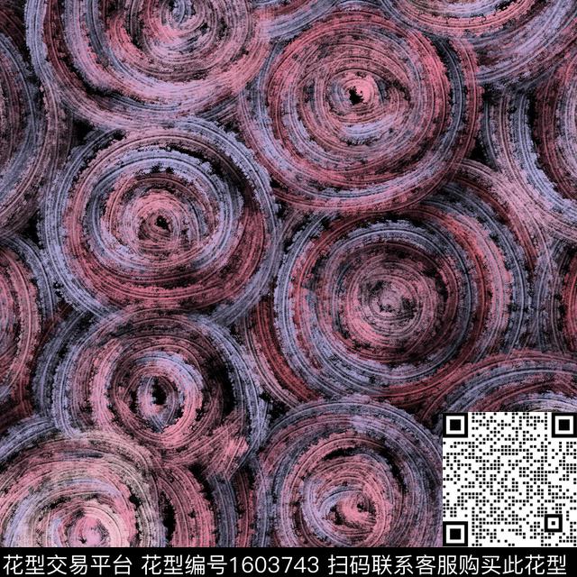 肌理笔触抽象数码印花华亿平台下载（图片编号: 1603743） - 瓦栏（Walan）