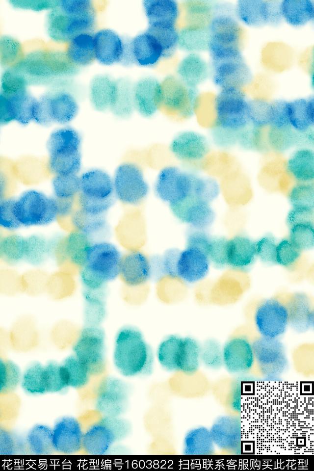 清爽底花卉晕染肌理水彩数码印花华亿平台下载（图片编号: 1603822） - 瓦栏（Walan）