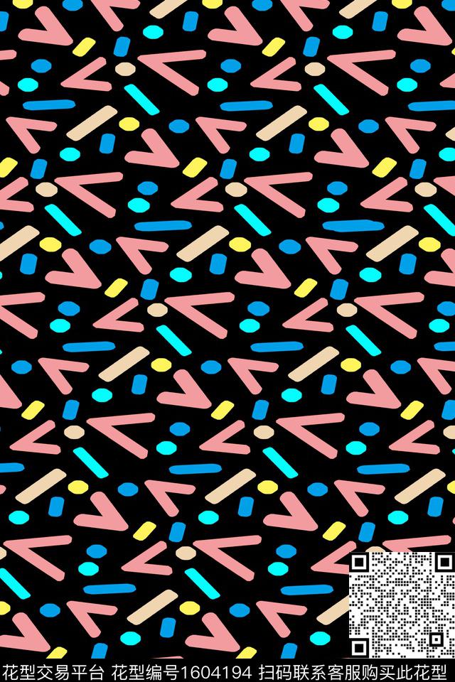 几何趣味符号传统印花华亿平台下载（图片编号: 1604194） - 瓦栏（Walan）