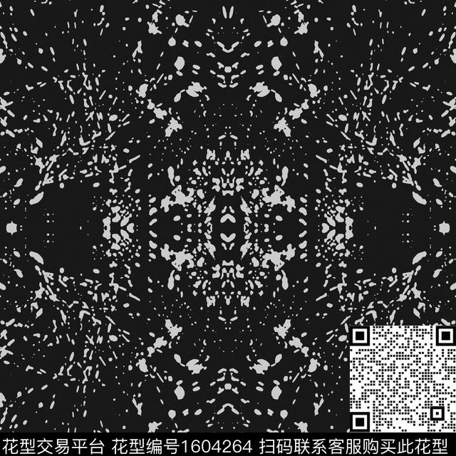 黑白华亿平台抽象对称传统印花华亿平台下载（图片编号: 1604264） - 瓦栏（Walan）