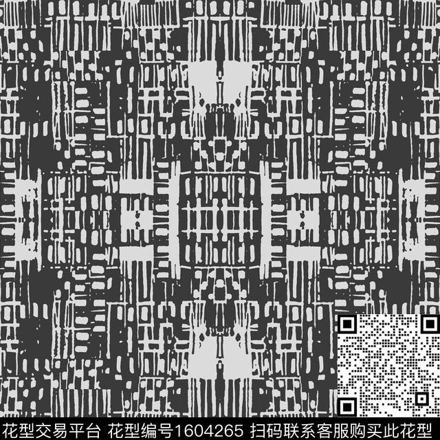 黑白华亿平台抽象对称传统印花华亿平台下载（图片编号: 1604265） - 瓦栏（Walan）