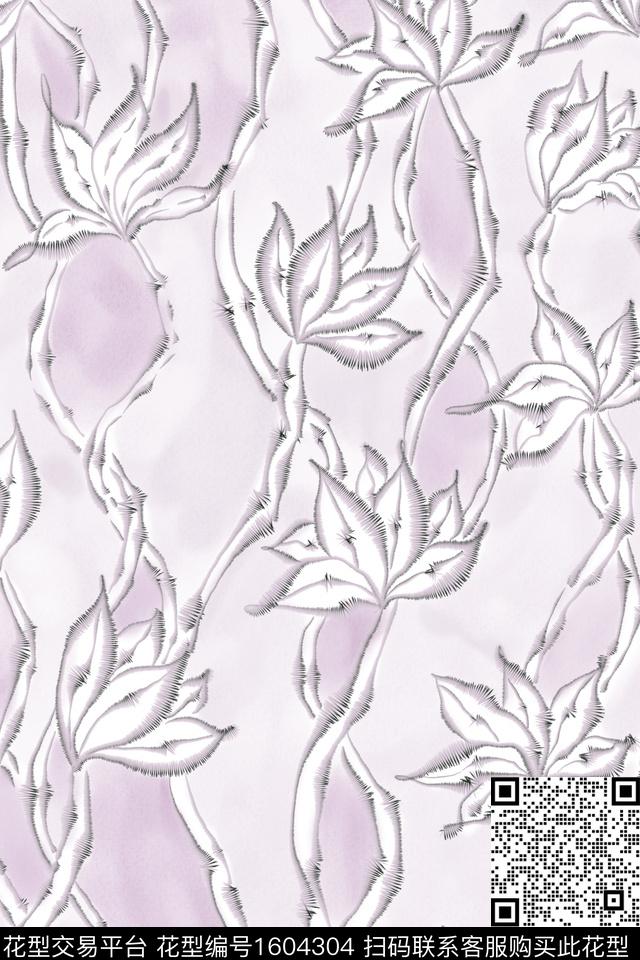 小清新花卉水彩数码印花华亿平台下载（图片编号: 1604304） - 瓦栏（Walan）