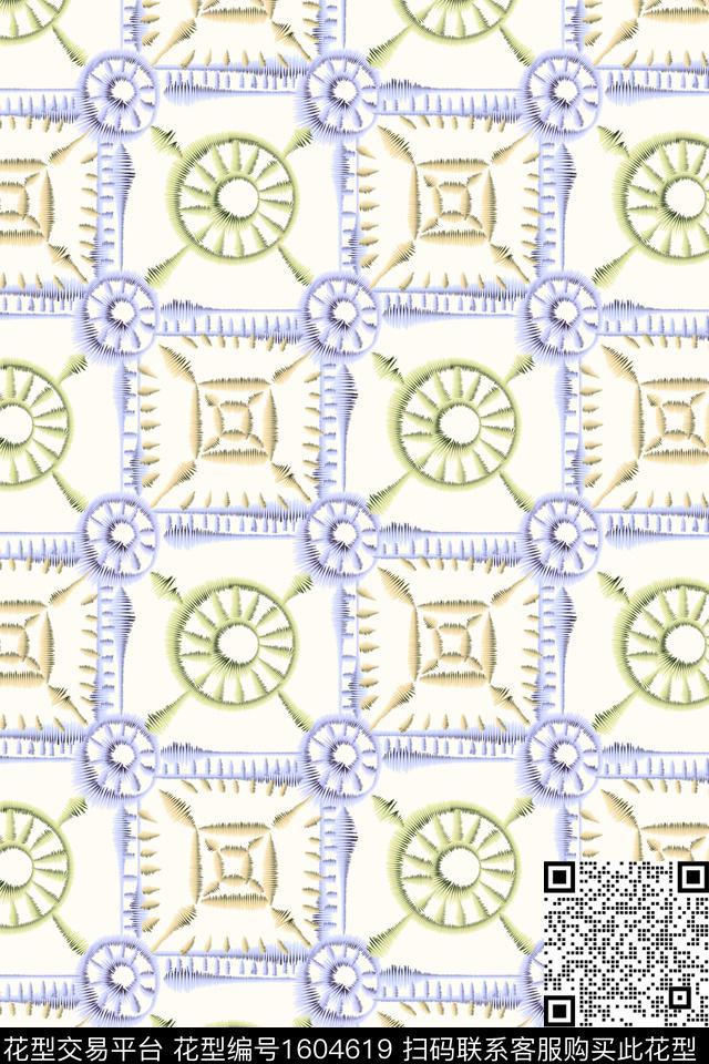 小清新民族风几何数码印花华亿平台下载（图片编号: 1604619） - 瓦栏（Walan）