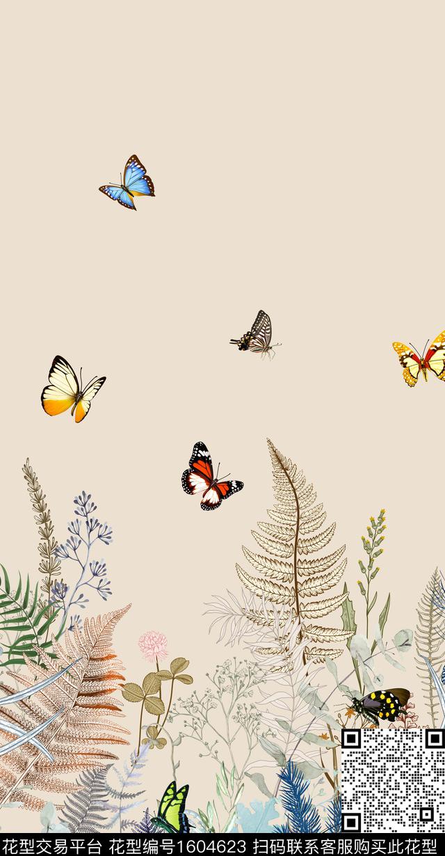 植物定位花花卉数码印花华亿平台下载（图片编号: 1604623） - 瓦栏（Walan）