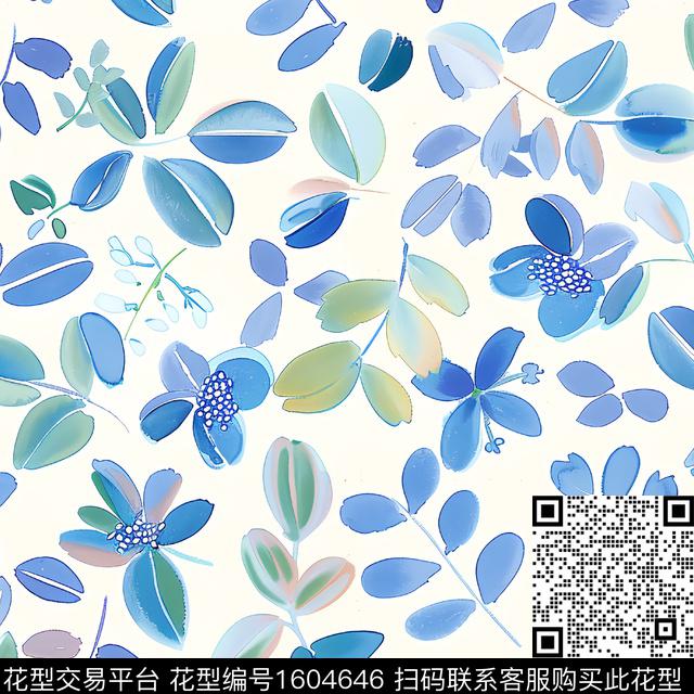 花卉小碎花水彩花卉数码印花华亿平台下载（图片编号: 1604646） - 瓦栏（Walan）