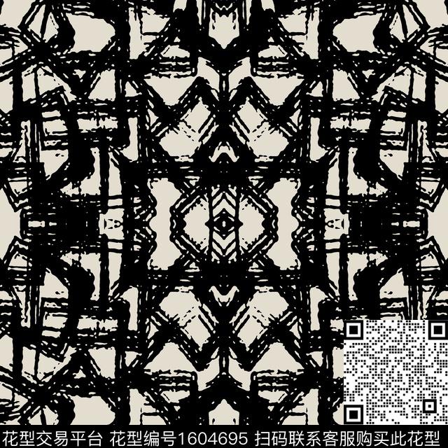 大牌风几何女装数码印花华亿平台下载（图片编号: 1604695） - 瓦栏（Walan）