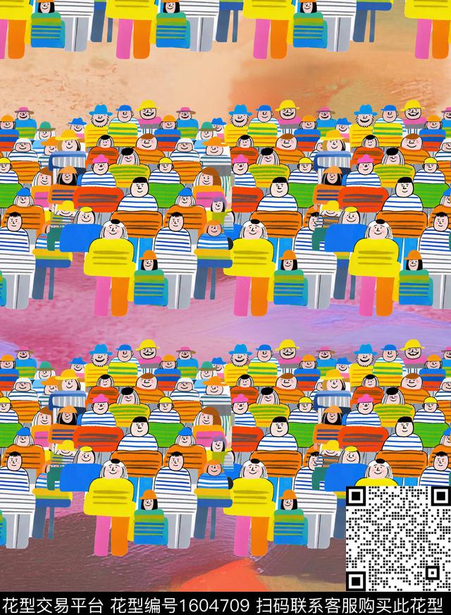 趣味卡通人物童装数码印花华亿平台下载（图片编号: 1604709） - 瓦栏（Walan）