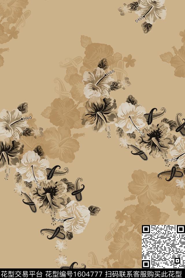 花卉佩斯利复古数码印花华亿平台下载（图片编号: 1604777） - 瓦栏（Walan）